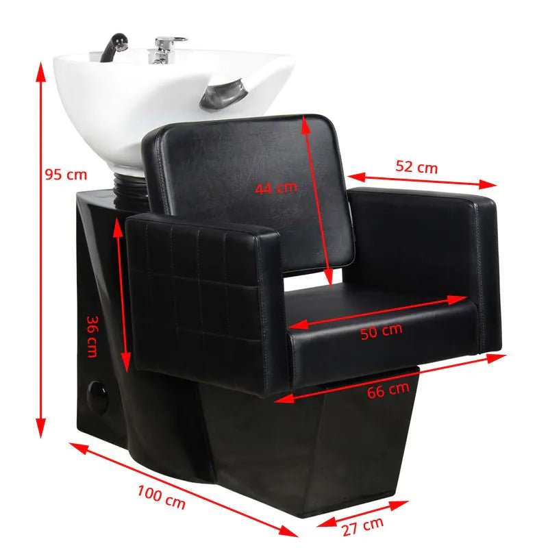 Gabbiano black Ankara hairdressing wash unit