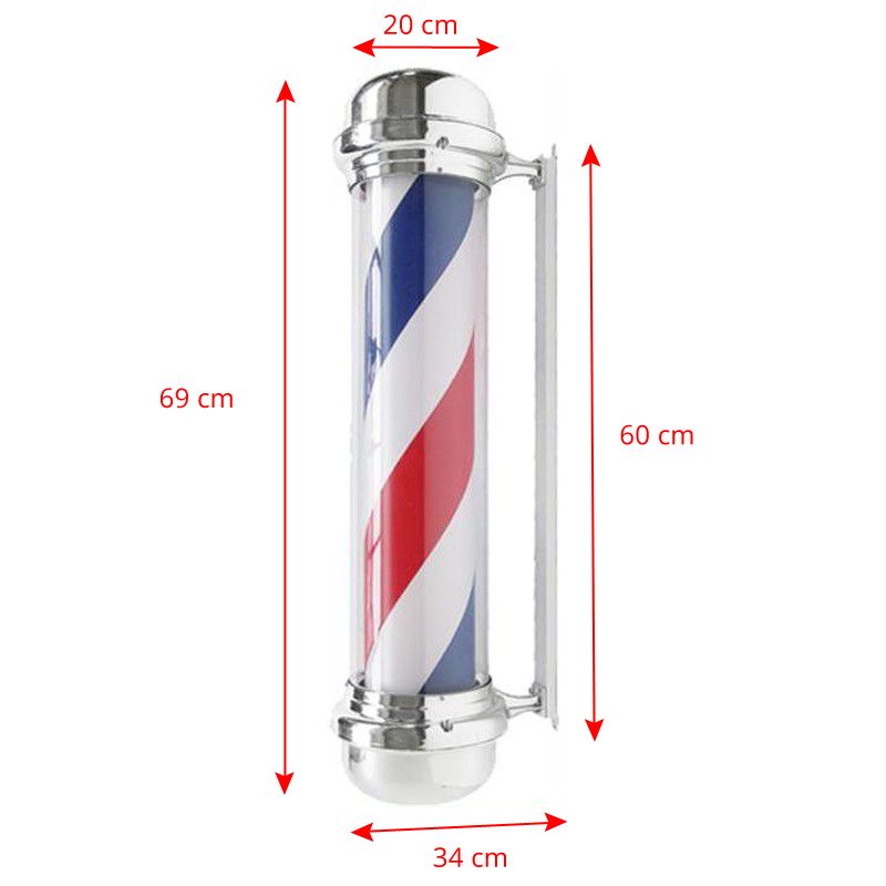 Illuminated plafond barber shop BB-02 silver large