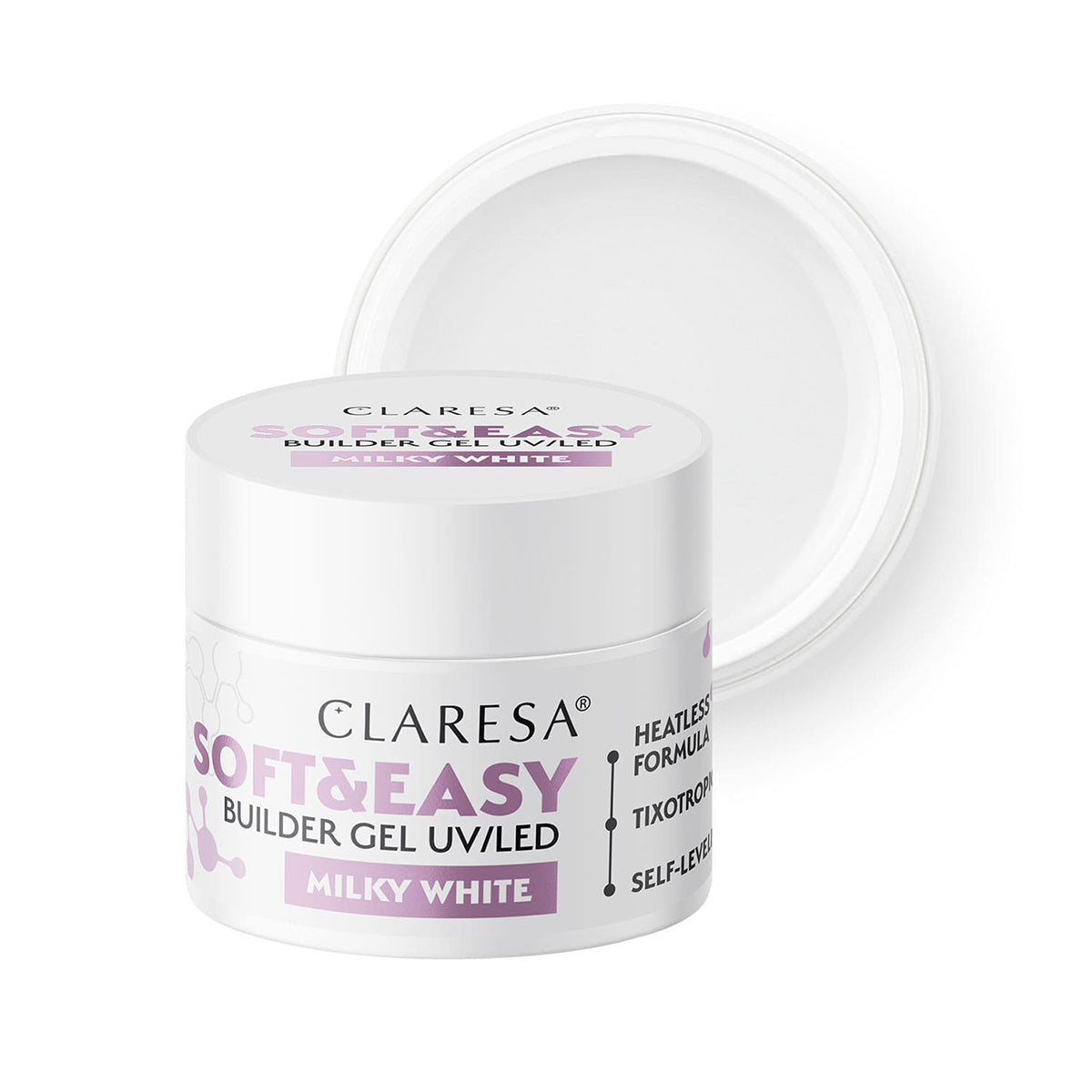 Claresa building gel Soft&Easy gel milk white 90g