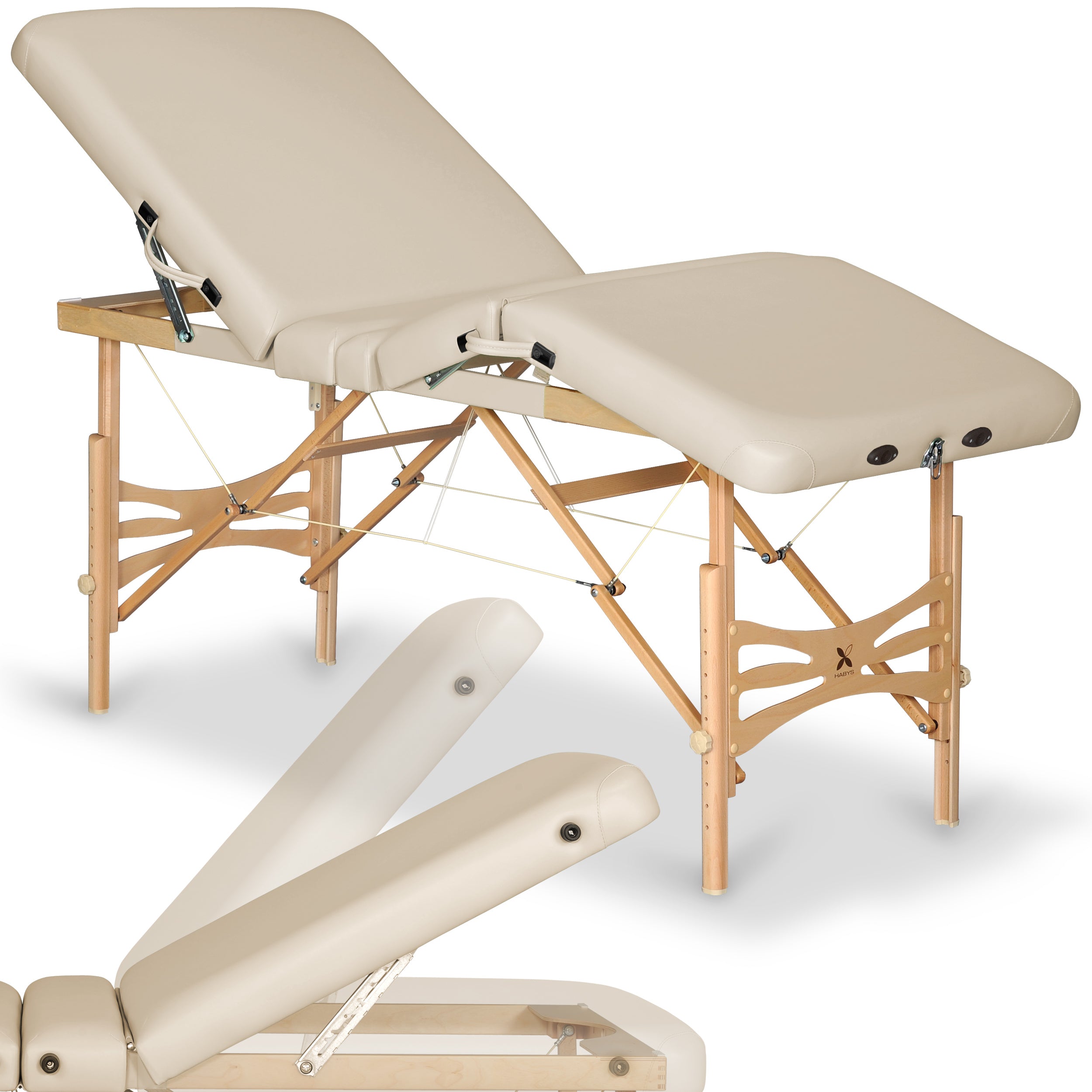 Massage Table Xena Light Wood 70 Vinyl Flex K033 Beige