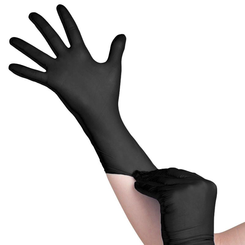 All4med disposable diagnostic nitrile gloves black s