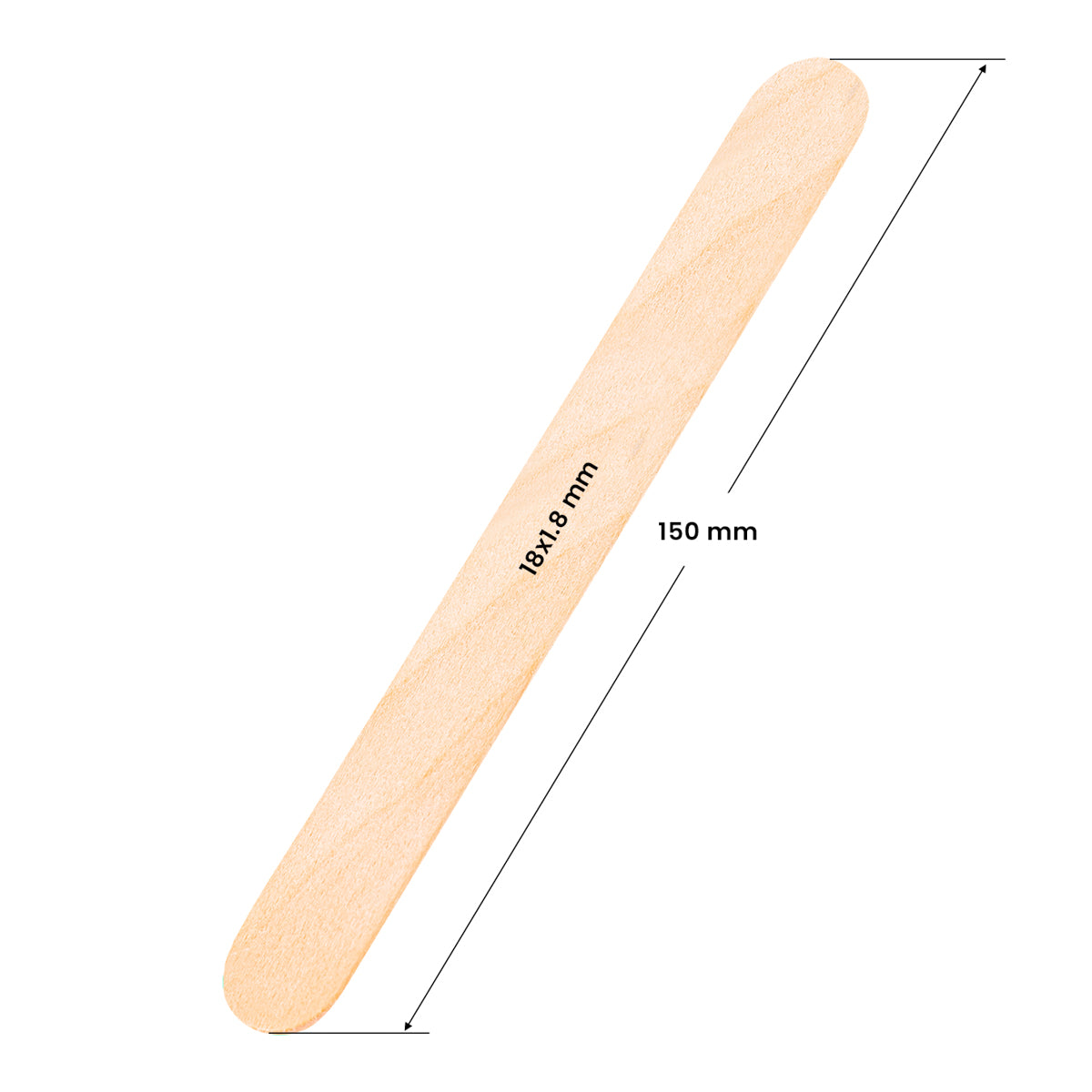 Large wooden spatula 150x18x1.8mm - 50 pieces
